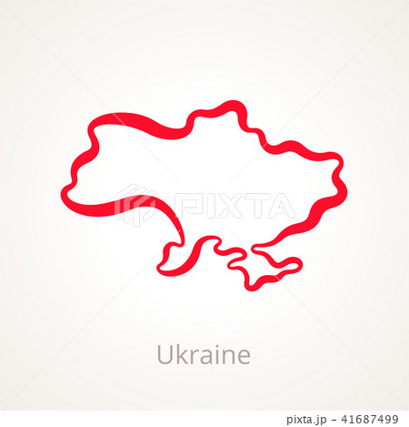 Ukraine - Outline Mapのイラスト素材 [41687499] - PIXTA