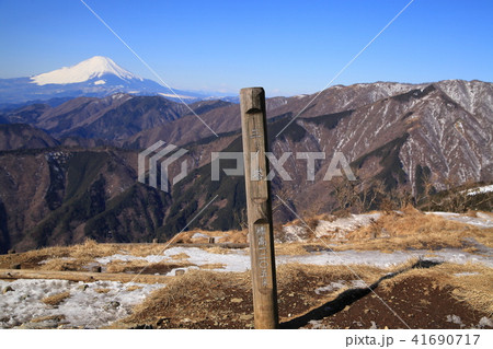神奈川の三ノ塔山頂の山頂標識 神奈川の三ノ塔山頂の山頂標識 41690717