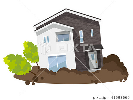 家、一軒家:災害、土砂崩れ 家、一軒家:災害、土砂崩れ 41693666