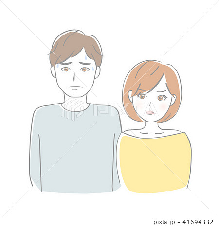 男女 怒る女性のイラスト素材