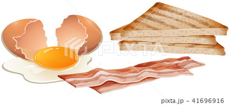 A Set of Breakfast on White Background 41696916
