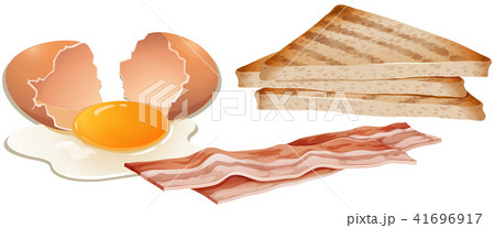 A Set of Breakfast on White Background 41696917