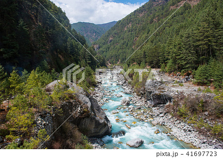 Beautiful river and mountains landscape Beautiful river and mountains landscape 41697723