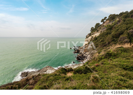 Cliffs in the Gulf of La Spezia Punta Bianca Italy Cliffs in the Gulf of La Spezia Punta Bianca Italy 41698069