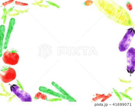 夏野菜のフレームのイラスト素材 41699071 Pixta