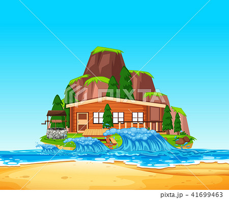 A Beach Front House Vector 41699463