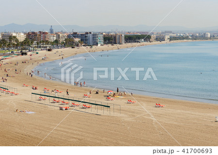 The beach on Costa Dorada shore, Salou, Spain 41700693