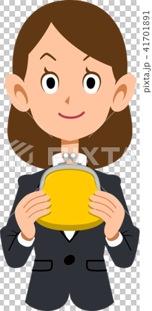 A young woman in a suit holding a purse, working adult 41701891