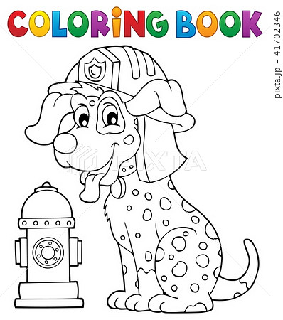 Coloring book firefighter dog theme 1 Coloring book firefighter dog theme 1 41702346