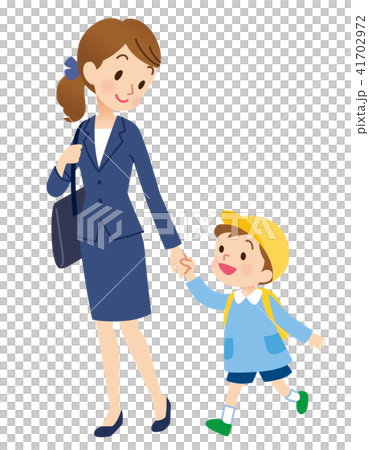 保育園　母親とこども 41702972