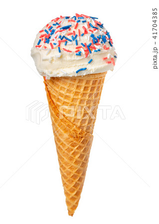 waffle cone with white scoop of ice cream waffle cone with white scoop of ice cream 41704385