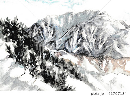 黒禿山から望む八海山（2月の風景） 41707184