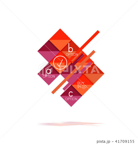 Square option infographic banner. Data and information visualization, geometric design 41709155