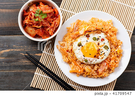 Kimchi fried rice with fried egg, Korean food Kimchi fried rice with fried egg, Korean food 41709547