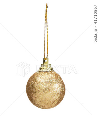christmas ball gold isolated on white background 41710867
