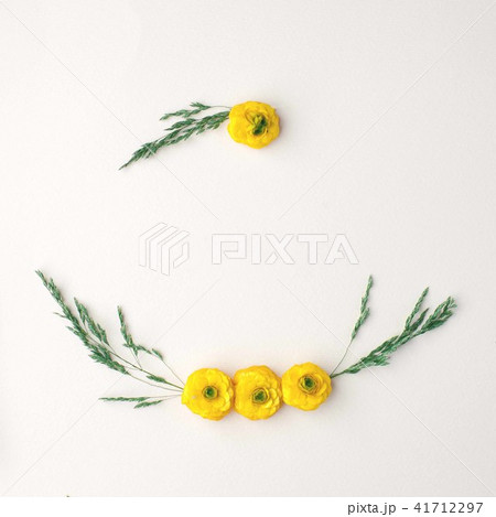 Flowers composition. Wreath made of various yellow 41712297