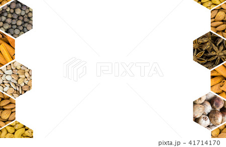 row of hundreds of containers of nuts peanuts 41714170