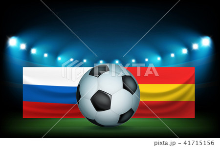 Football stadium with the ball and flags 41715156