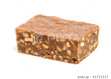 Piece of chocolate candy isolated on white  41715317