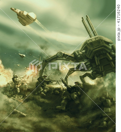 Space infantry repels attack of the spider tank 41716240