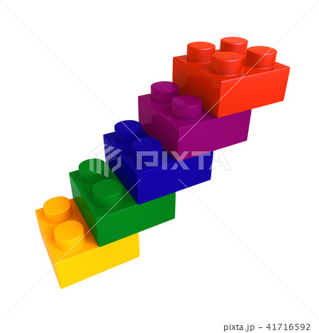 Color blocks toy connected isolated childhood 41716592