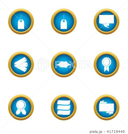Discount plate icons set, flat style 41719440