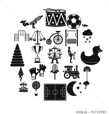 Court icons set, simple style 41719483