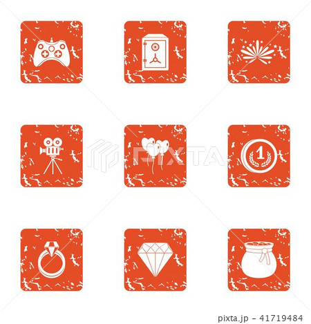 Film adaptation icons set, grunge style 41719484