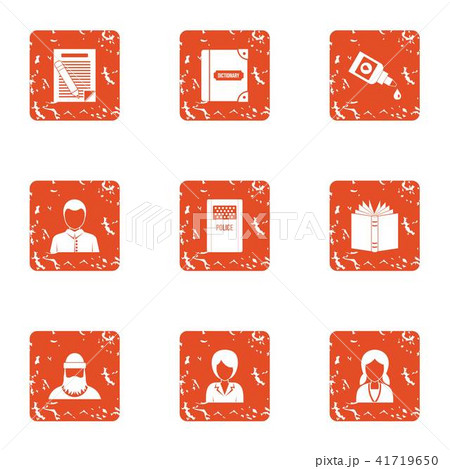 Bill icons set, grunge style 41719650