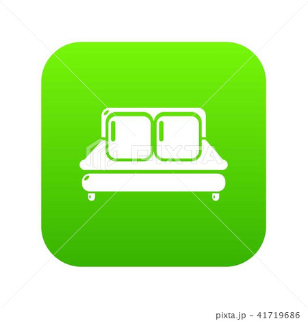Double bed icon green vector 41719686
