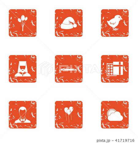 Sacrament icons set, grunge style 41719716