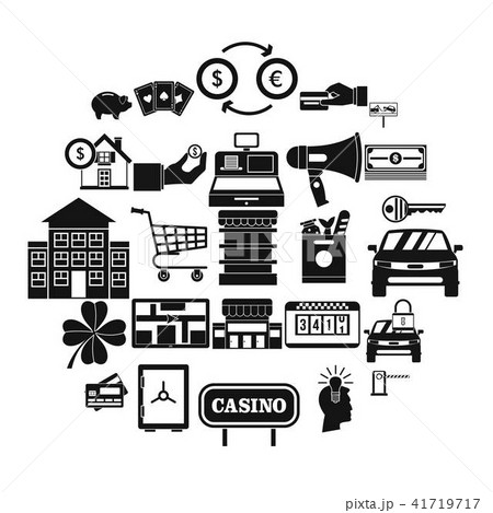 Hard money icons set, simple style Hard money icons set, simple style 41719717