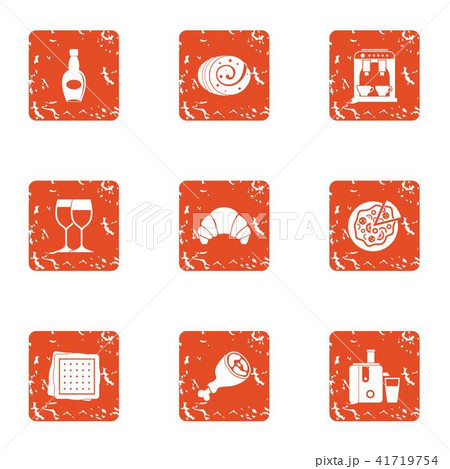 Love song icons set, grunge style Love song icons set, grunge style 41719754