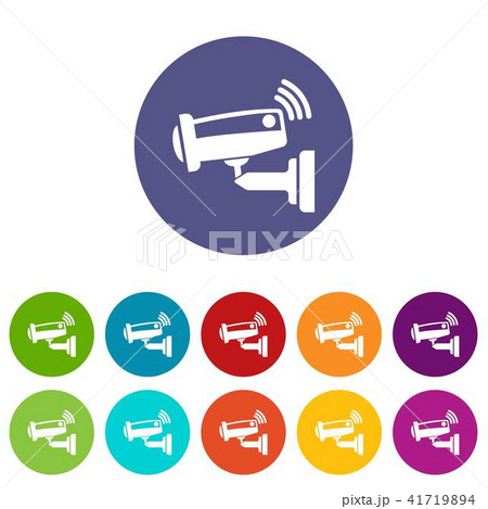 Security camera icons set vector color Security camera icons set vector color 41719894