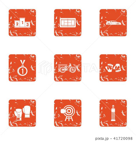 Ascent icons set, grunge style Ascent icons set, grunge style 41720098