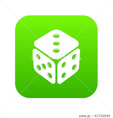 Cube casino icon green vector Cube casino icon green vector 41720099