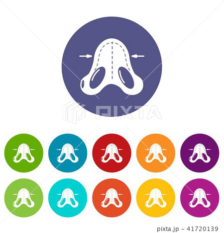 Nose reduction icons set vector color 41720139