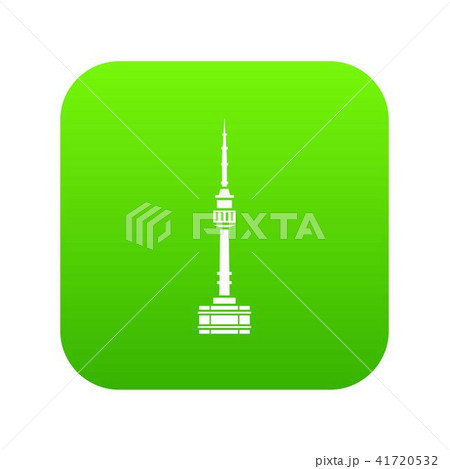 Namsan tower in Seoul icon digital green 41720532