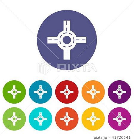 Circular intersection icons set vector color Circular intersection icons set vector color 41720541
