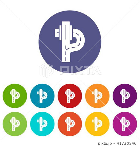 Autobahn icons set vector color Autobahn icons set vector color 41720546