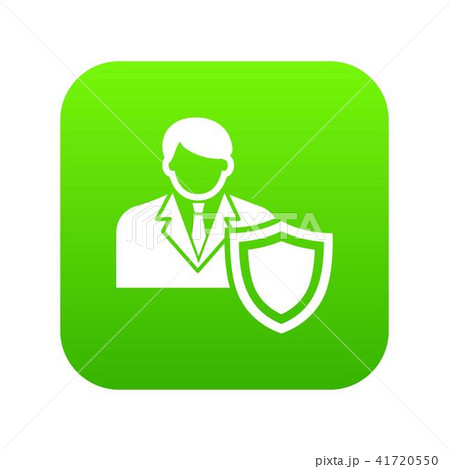 Businessman protection icon green vector Businessman protection icon green vector 41720550
