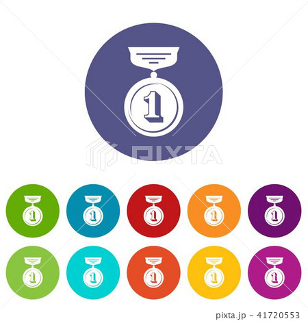 Medal icons set vector color 41720553