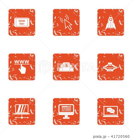 Computerisation a life icons set, grunge style Computerisation a life icons set, grunge style 41720560