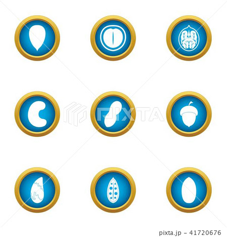 Walnut icons set, flat style 41720676