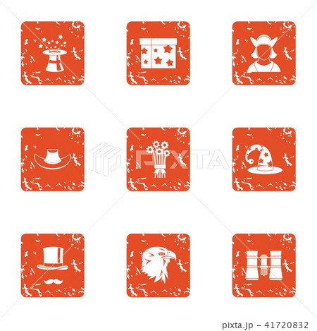 Spell icons set, grunge style 41720832