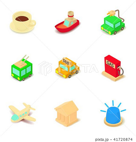 Shuttle icons set, isometric style 41720874