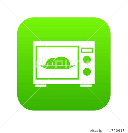 Microwave icon digital green 41720913