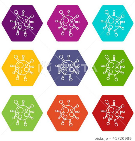 Chlamydia virus icons set 9 vector 41720989