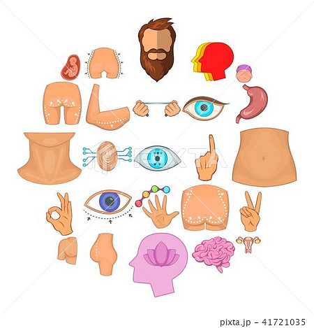 Body icons set, cartoon styleのイラスト素材 [41721035] - PIXTA