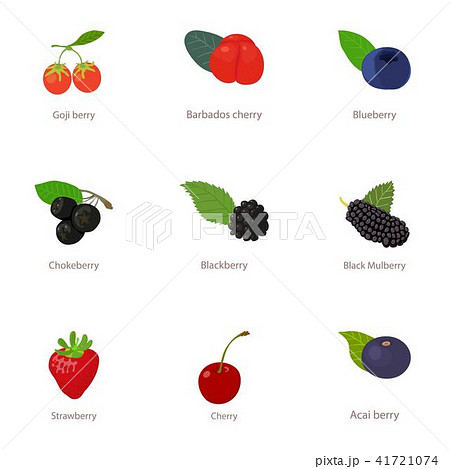 Fruit icons set, cartoon style 41721074